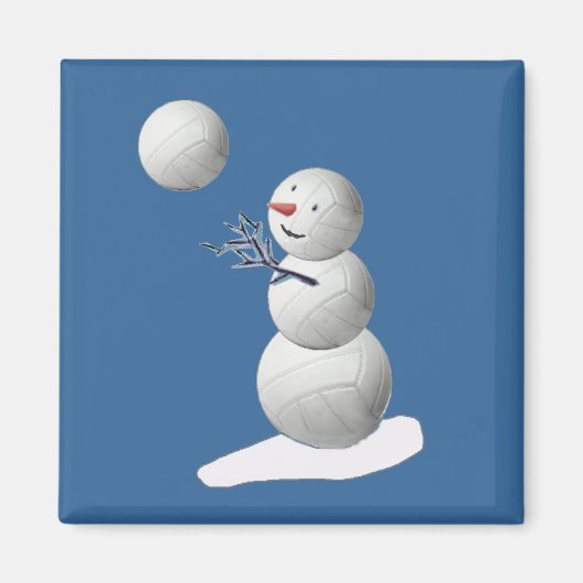 Volleyball Snowman Magneet (Voorkant)