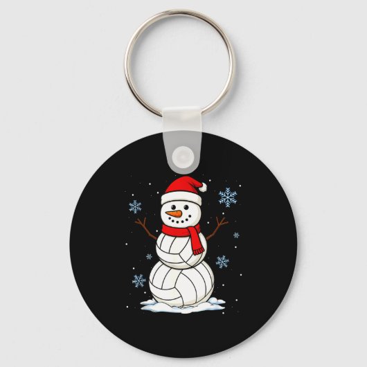Volleyball Snowman Merry Christmas Funny Srts Xmas Sleutelhanger (Voorkant)