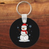 Volleyball Snowman Merry Christmas Funny Srts Xmas Sleutelhanger (Voorkant)