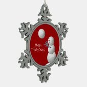 Volleyball Snowman Tin Sneeuwvlok Ornament (Links)