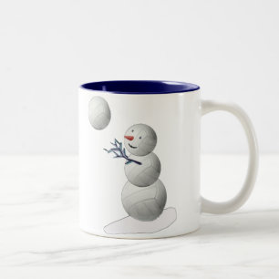 Volleyball Snowman Tweekleurige Koffiemok