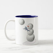 Volleyball Snowman Tweekleurige Koffiemok (Links)
