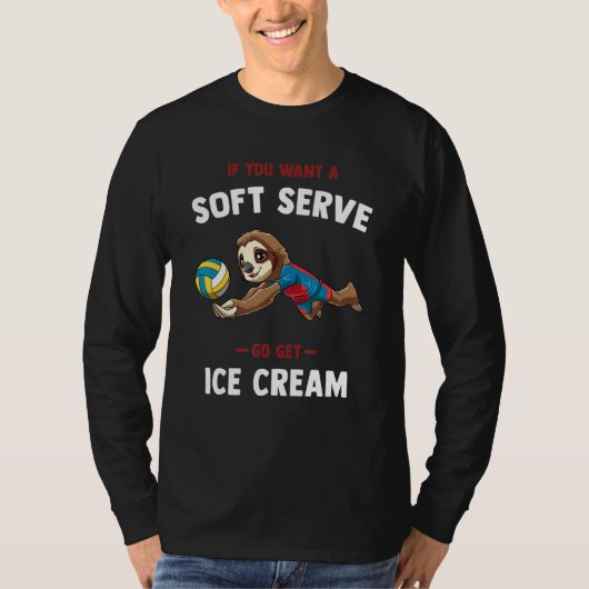Volleyball Soft Serve     Sloth Volleyball T-shirt (Voorkant)