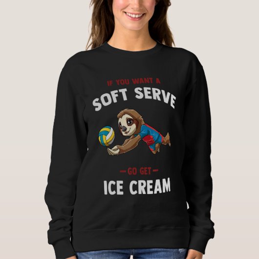 Volleyball Soft Serve Sloth Volleyball Trui (Voorkant)