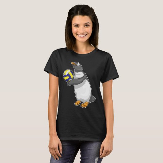 Volleyball-speler Penguin Volleyball T-shirt (Voorkant volledig)