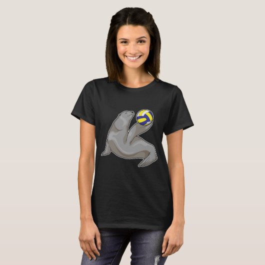 Volleyball-speler voor zegels t-shirt (Voorkant volledig)