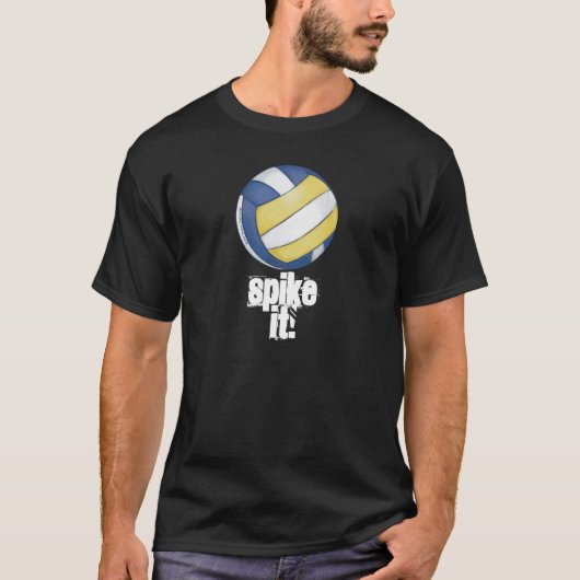 Volleyball Spike It! Donkere T-Shirts (Voorkant)