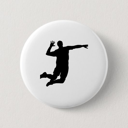 Volleyball Spike Silhouette Ronde Button 5,7 Cm (Voorkant)
