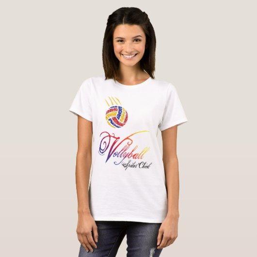 Volleyball Spiker Chick T-shirt (Voorkant volledig)
