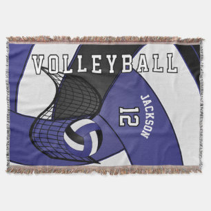 Volleyball Sport Ball in Dark Blue, White & Black Deken