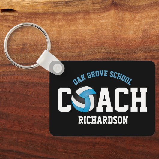 Volleyball Sport Coach - Baby Blue Sleutelhanger (Achterkant)