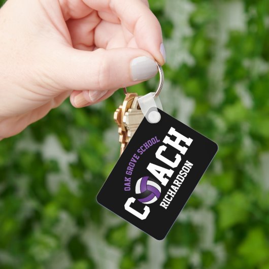 Volleyball Sport Coach - Paars Sleutelhanger (Hand)