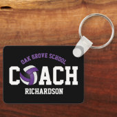 Volleyball Sport Coach - Paars Sleutelhanger (Voorkant)