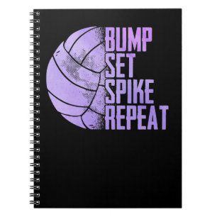 Volleyball Sport Lover Bump Set Spike Herhaling Vo Notitieboek