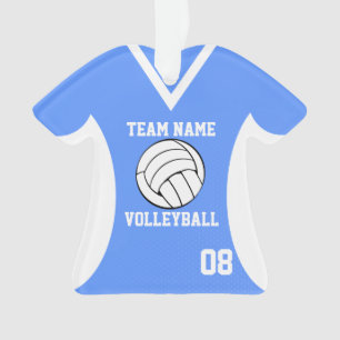 Volleyball Sports Jersey Blue met foto Ornament