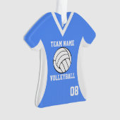 Volleyball Sports Jersey Blue met foto Ornament (voorkant)