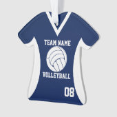 Volleyball Sports Jersey Blue met foto Ornament (voorkant)