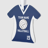 Volleyball Sports Jersey Blue met Photo Ornament (voorkant)