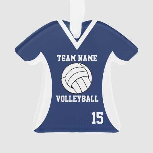 Volleyball Sports Jersey Blue met Photo Ornament (voorkant)