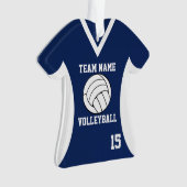 Volleyball Sports Jersey Blue met Photo Ornament (voorkant)