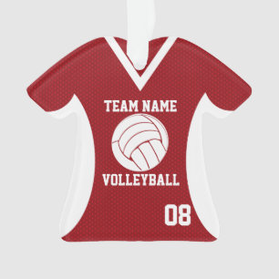 Volleyball Sports Jersey Red met foto Ornament