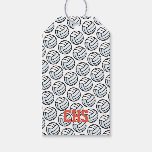 Volleyball Sports White Black Party - Gepersonalis Cadeaulabel (Voorkant)