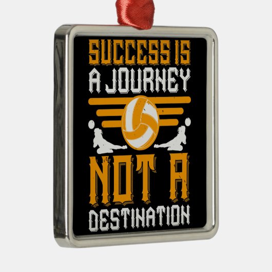 Volleyball - Succes is een reis Metalen Ornament (Rechts)