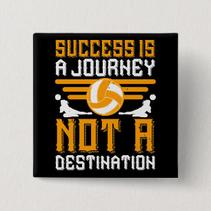 Volleyball - Succes is een reis Vierkante Button 5,1 Cm