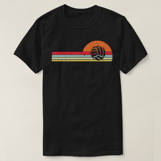 Volleyball Sunset Retro Chest Coach Player Mannen  T-shirt (Design voorkant)