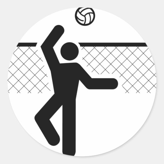 Volleyball Symbol Sticker (Voorkant)