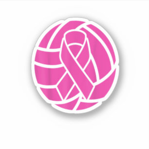 Volleyball T Breast Cancer Volleyball roze lint Sticker