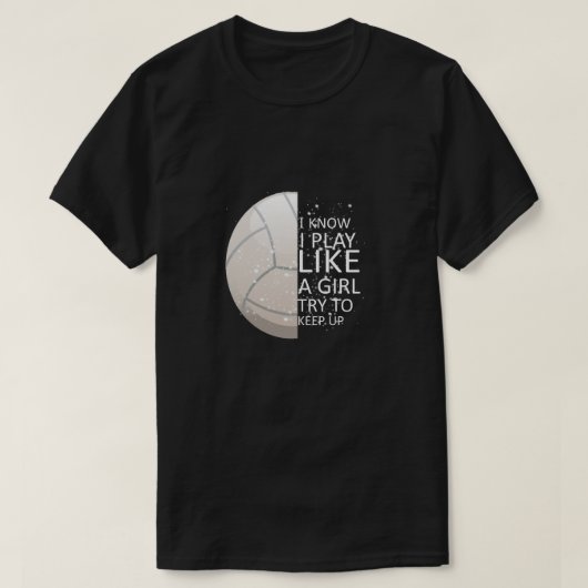 VolleyBall T - shirts - Ik weet dat ik speel als e (Design voorkant)