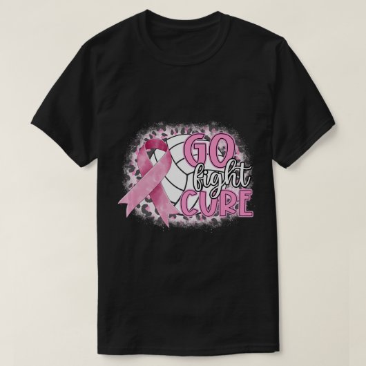 Volleyball Tackle Breast Cancer roze lint T-shirt (Design voorkant)