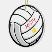Volleyball Team Custom Player Number Jaar Keramisch Ornament (Links)