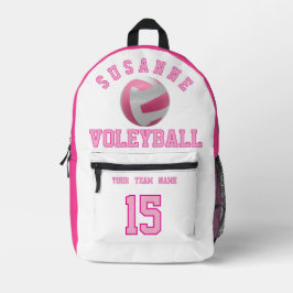 Volleyball Team Name Custom Sports Rose pink Bedrukte Rugzak