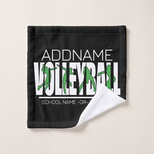 Volleyball Team Player ADD NAME School Top Athlete Bad Handdoek (Wasdoekje)