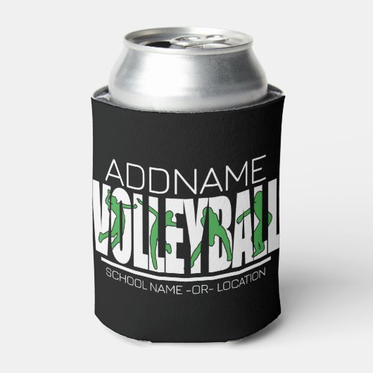 Volleyball Team Player ADD NAME School Top Athlete Blikjeskoeler (Blikje Voorkant)