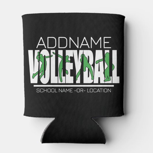 Volleyball Team Player ADD NAME School Top Athlete Blikjeskoeler (Achterkant)