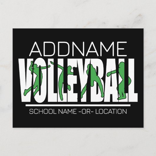 Volleyball Team Player ADD NAME School Top Athlete Briefkaart (Voorkant)