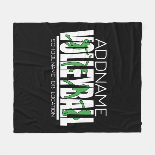 Volleyball Team Player ADD NAME School Top Athlete Fleece Deken (Voorkant (Horizontaal))