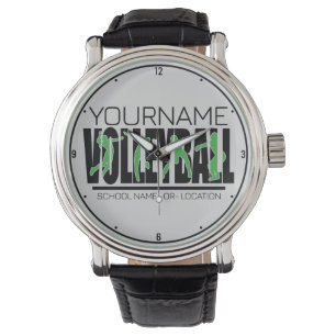 Volleyball Team Player ADD NAME School Top Athlete Horloge