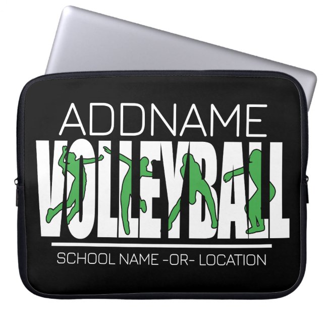 Volleyball Team Player ADD NAME School Top Athlete Laptop Sleeve (Voorkant)