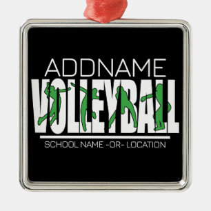 Volleyball Team Player ADD NAME School Top Athlete Metalen Ornament