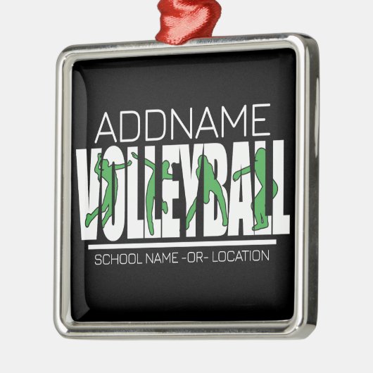 Volleyball Team Player ADD NAME School Top Athlete Metalen Ornament (Links)