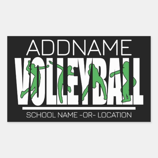 Volleyball Team Player ADD NAME School Top Athlete Rechthoekige Sticker (Voorkant)