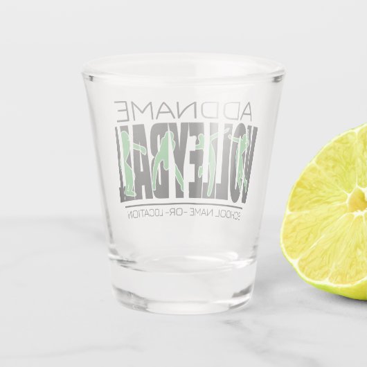 Volleyball Team Player ADD NAME School Top Athlete Shot Glas (Achterkant)