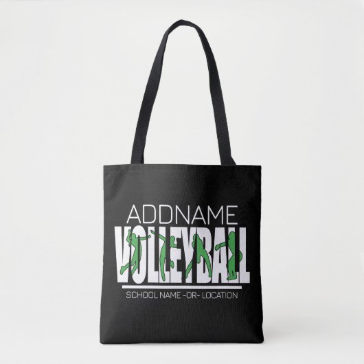 Volleyball Team Player ADD NAME School Top Athlete Tote Bag (Voorkant)