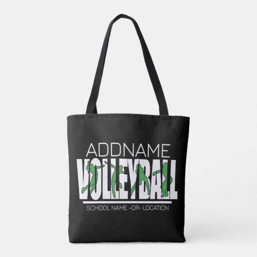 Volleyball Team Player ADD NAME School Top Athlete Tote Bag (Achterkant)