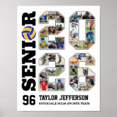 Volleyball Team Senior 2026 Sports Photo Collage Poster (Voorkant)