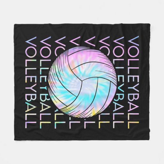 Volleyball Tie Dye Kijk uit Fleece Deken (Voorkant (Horizontaal))